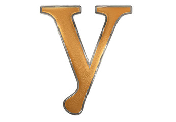 Lowercase letter Y, isolated on white, with clipping path, 3D illustration