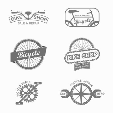 set of badges for bike shop, vector illustration