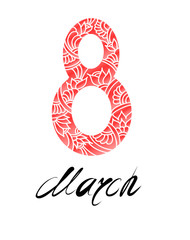 The international women's day design background. Vector illustration hand drawn