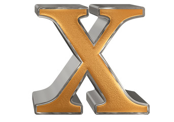 Lowercase letter X, isolated on white, with clipping path, 3D illustration