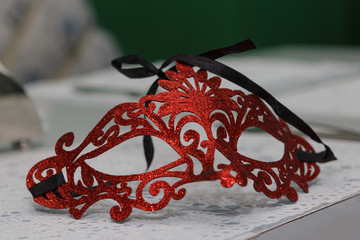 Red theatrical mask