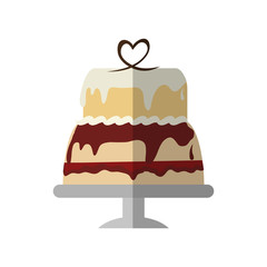 sweet cake icon over white background. colorful design. vector illustration