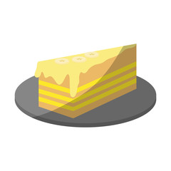 piece of cake icon over white background. colorful design. vector illustration