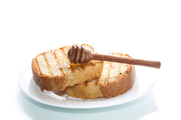 Fried toast with honey