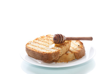 Fried toast with honey