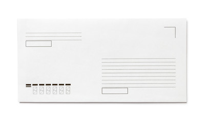 Blank envelope isolated, with place for text, front view