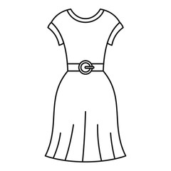 Female dress with belt icon, outline style