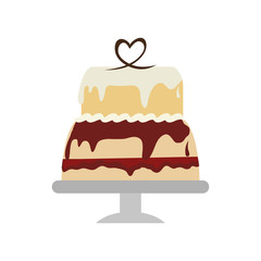 sweet cake icon over white background. colorful design. vector illustration