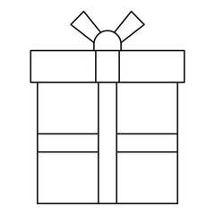Gift box icon, outline style