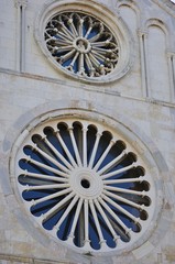Rosettes of Cathedral of Saint Anastasia from the outside. Zadar, Croatia.