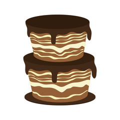 sweet cake icon over white background. colorful design. vector illustration