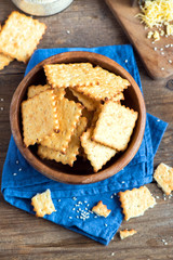 Homemade cheesy crackers