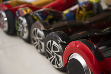 a numder of authentic segways