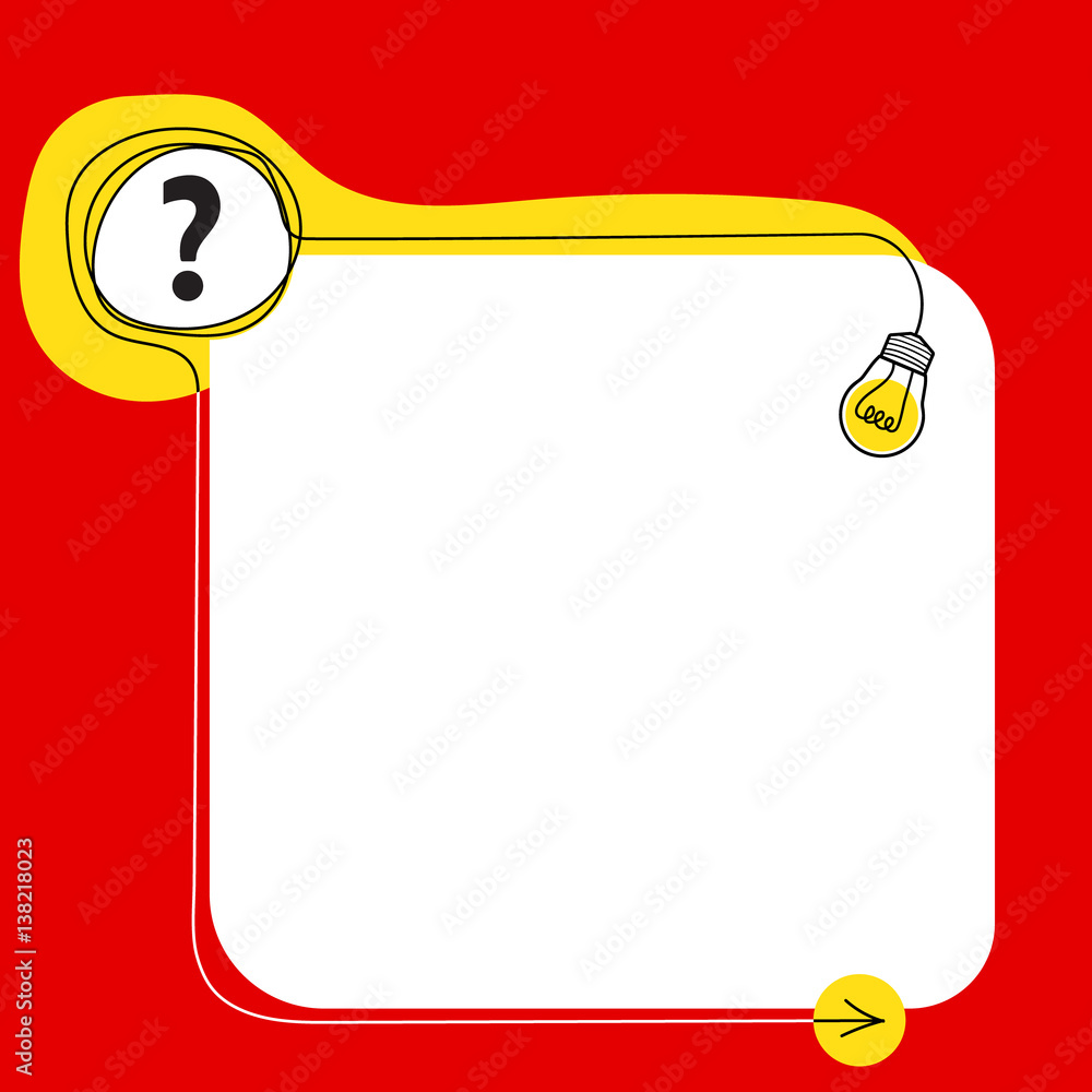 Poster hand written frame for your text and question mark