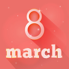 March 8 postcard for congratulations on a orange background