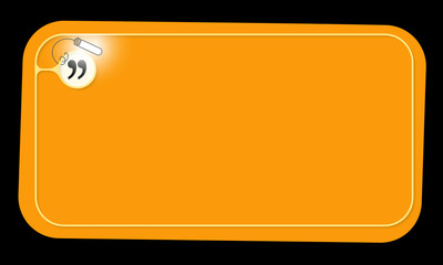 Vector orange frame and quotation mark with lighting