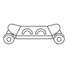 Skateboard icon, outline style