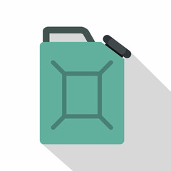 Fototapeta premium Blue fuel jerrycan icon, flat style