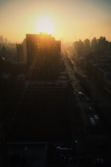 Sunrise above Wiliamsbourg bridge.