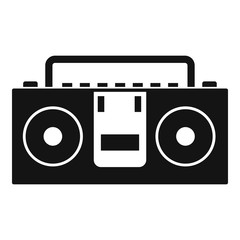 Vintage tape recorder icon, simple style