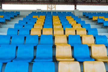 Fototapeta premium Blue and yellow Stadium Seating.