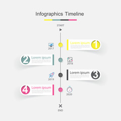 Time line infographic and icons vector design template.