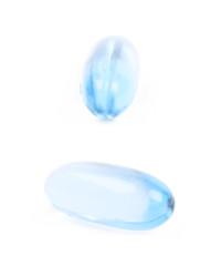 Single softgel pill isolated