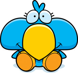 Cartoon Blue Bird Sitting