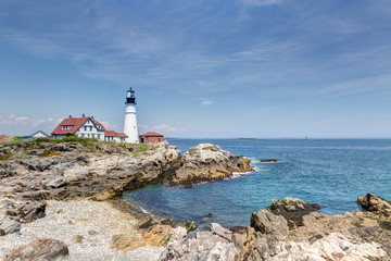 Fototapeta na wymiar Portland Head Light lighthouse in Cape Elizabeth, Maine