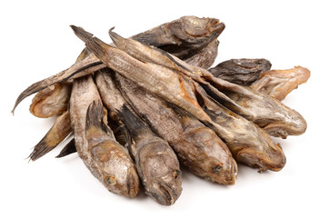 Dried bullhead on a white background