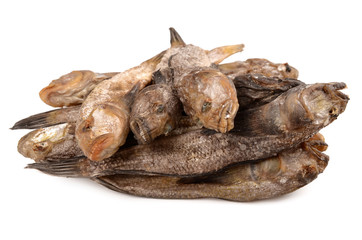 Dried bullhead on a white background