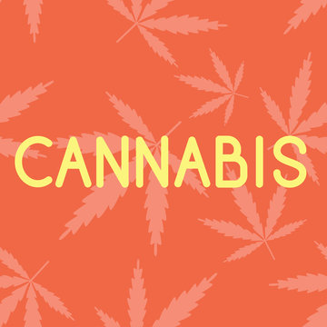 Pattern with marijuana and text