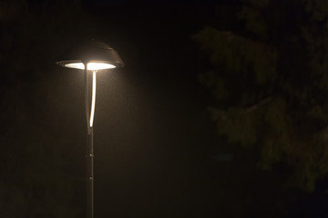 Fototapeta na wymiar lantern in a misty winter evening