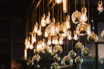 Vintage Edison lidht bulb, closeup