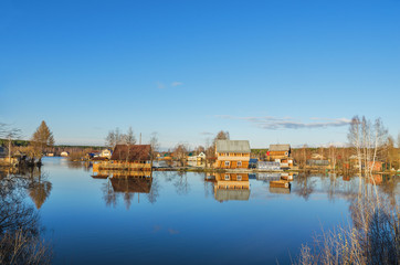 Fototapeta premium Natural disaster. The spring flood