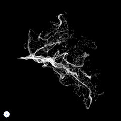 Array with Dynamic Particles. 3D Technology Style.