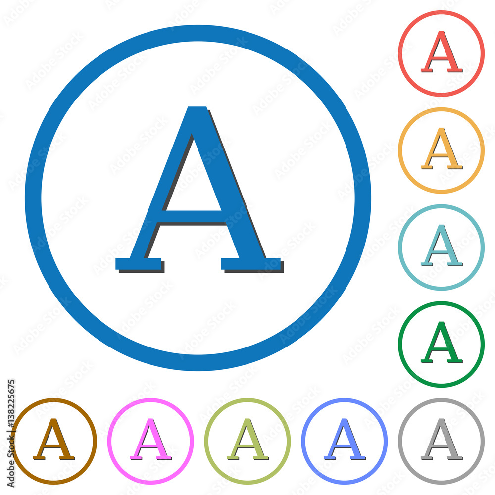 Poster character font icons with shadows and outlines