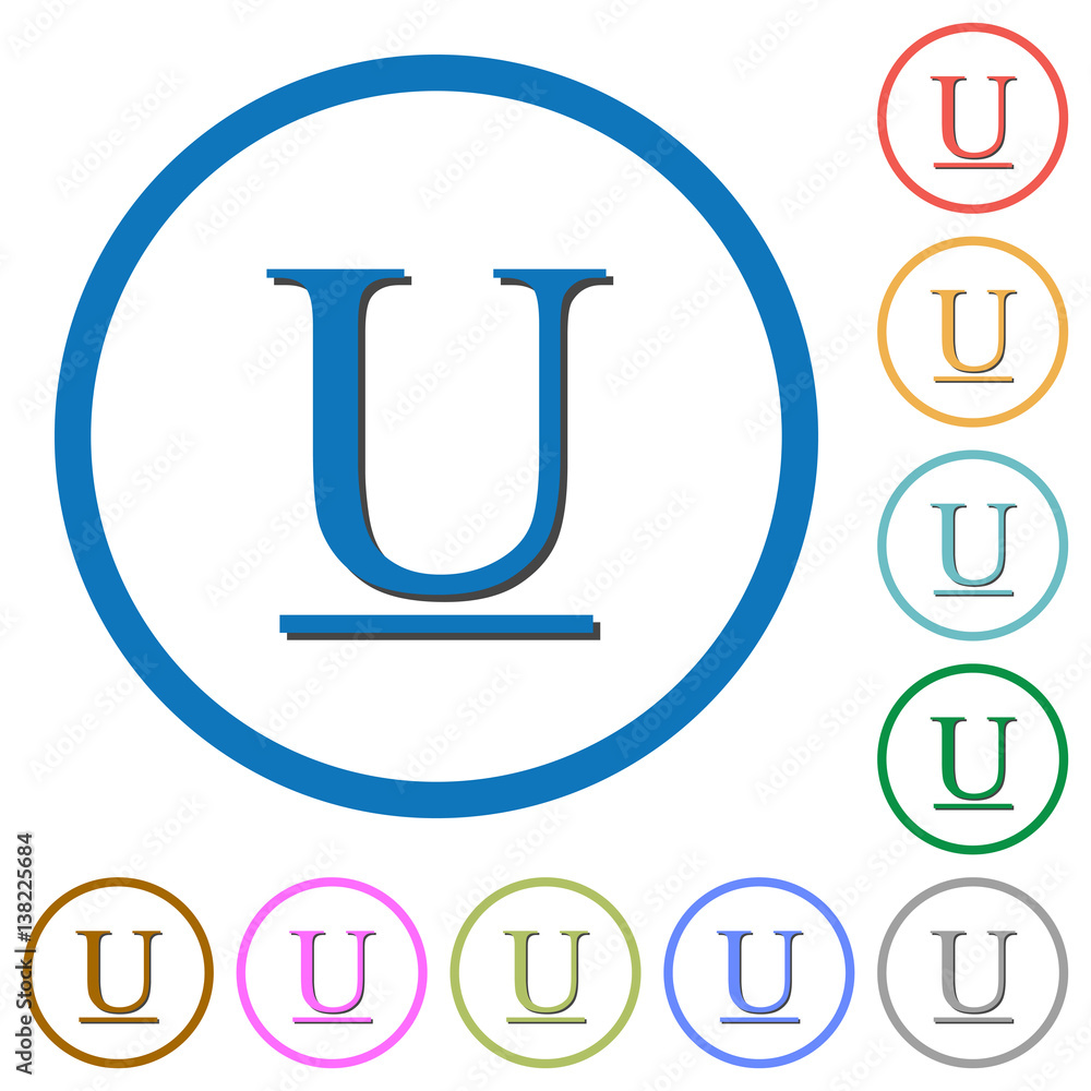Poster underlined font type icons with shadows and outlines