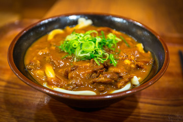 Japanese curry udon soup