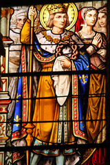 Fototapeta premium Vitrail de l'église Saint-Eustache à Paris, France