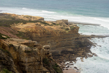 Fototapeta na wymiar dramatic cliffs shore landscape