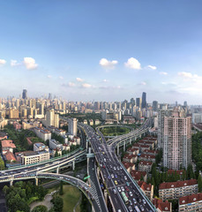 Modern Transportation and overpass in Shanghai