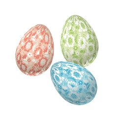 Pale color Easter egg decoration vector illustration. floral folk-style decor on christian resurrection symbol. spring life icon in simple decorative style