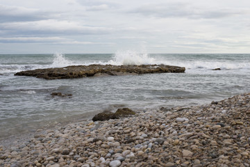 The coast in the prat de cabanes of castellon