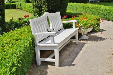 Bench in garden - Villa Edward Herbst , museum - beatiful garden
