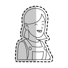 face of happy pretty woman icon image vector illustration design 