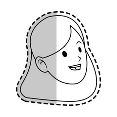 face of happy pretty woman icon image vector illustration design 