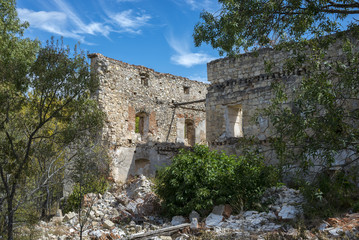 Fototapeta na wymiar Ruins of the Monastery of Bonaval, in Guadalajara Province, Spain. It is a Cistercian monastery founded in 1.164.