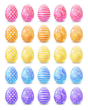 Set of color Easter eggs