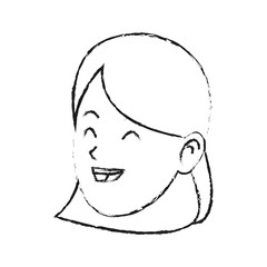 face of happy pretty woman icon image vector illustration design 